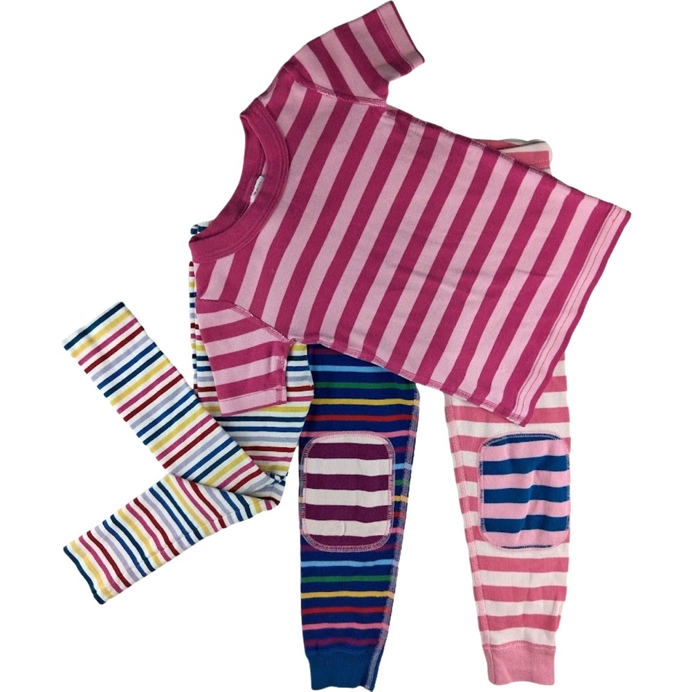 Hanna Andersson Girls Sz 4 Stripe Pajama‎ Mix Lot Pants Shirt Pink 100 Cotton
